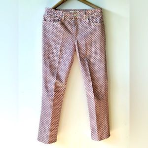 EUC Tory Burch Patterned Cropped Stretch Jeans, size 28